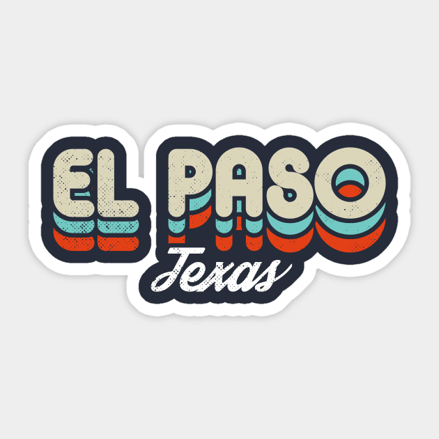 Retro El Paso Texas Blue Sticker by rojakdesigns